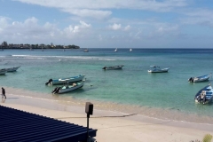 Blick aus dem Hotelzimmer auf den Strand
